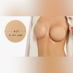 Adhesive Silicone Nipple Covers 4.2” nude C-D cup sticky bra